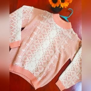 RARE!!! Vintage Rose sparkle knit Pastel sweater Fairy Kei